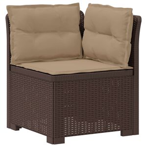 vidaXL Canap&eacute; de jardin 1 place avec coussins look rotin PP Marron