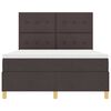 vidaXL Lit &agrave; ressort LED avec matelas Marron fonc&eacute; 160 x 200 cm tissu