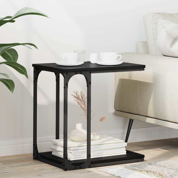 vidaXL Table d'appoint Ch&ecirc;ne noir 50 x 35 x 52 cm Bois d'ing&eacute;nierie