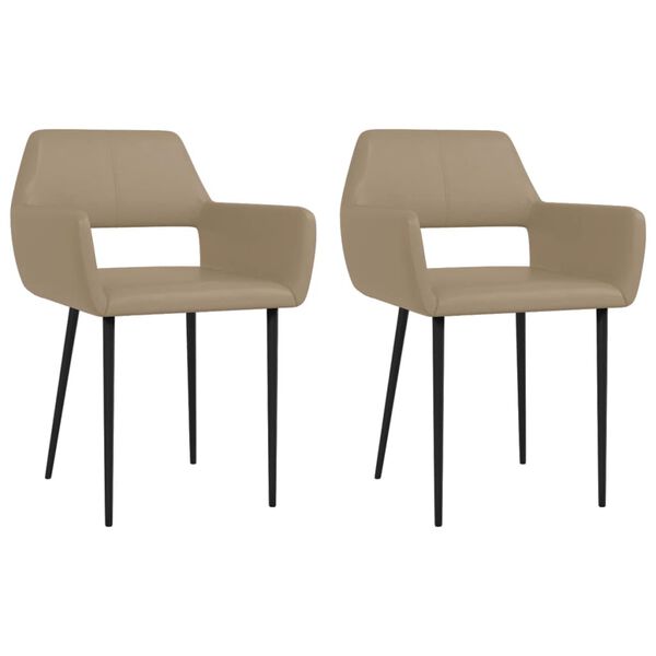 vidaXL Chaises &agrave; manger lot de 2 cappuccino similicuir