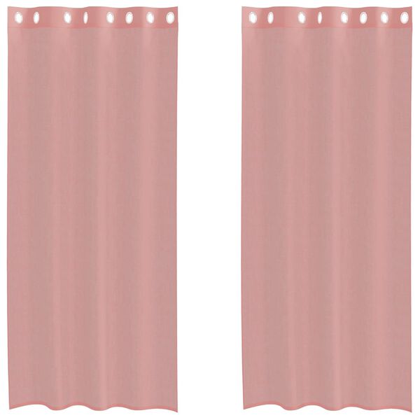 vidaXL Rideaux en voile avec &oelig;illets 2 pcs rose 140x225 cm