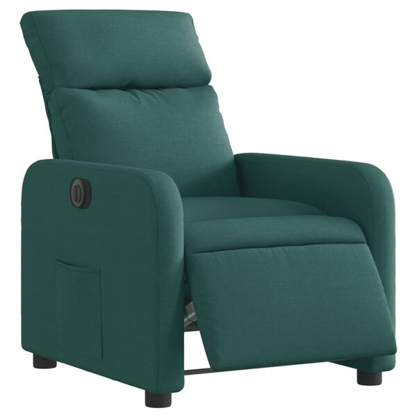vidaXL Fauteuil inclinable électrique Vert foncé Tissu