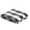 vidaXL Couverture Coton Carreaux 220x250 cm Anthracite