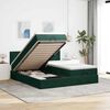 vidaXL Cadre de lit ottoman avec matelas vert foncé 160x200 cm velours