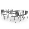 vidaXL Ensemble &agrave; manger de jardin 7 pcs Acier Gris fonc&eacute;
