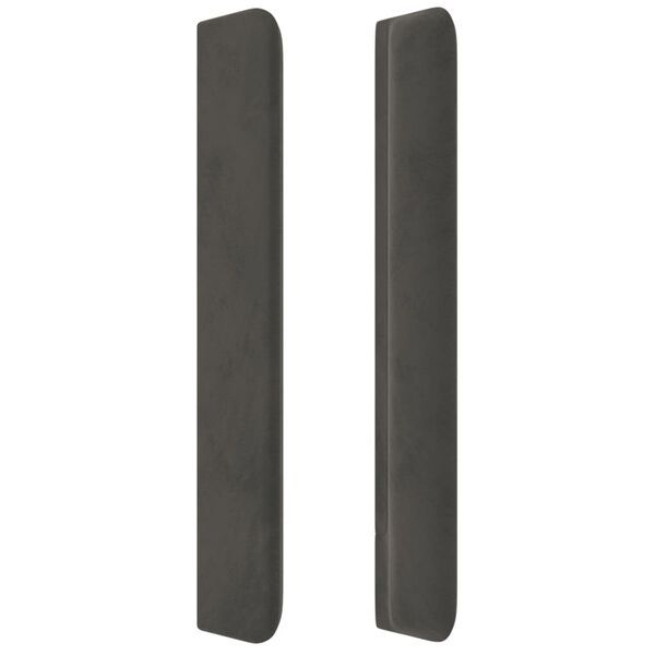 vidaXL T&ecirc;te de lit avec oreilles Gris fonc&eacute; 203x16x118/128 cm Velours