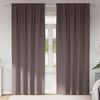vidaXL Rideaux occultants avec anneaux 2 pcs Marron fonc&eacute; 225 x 140 cm