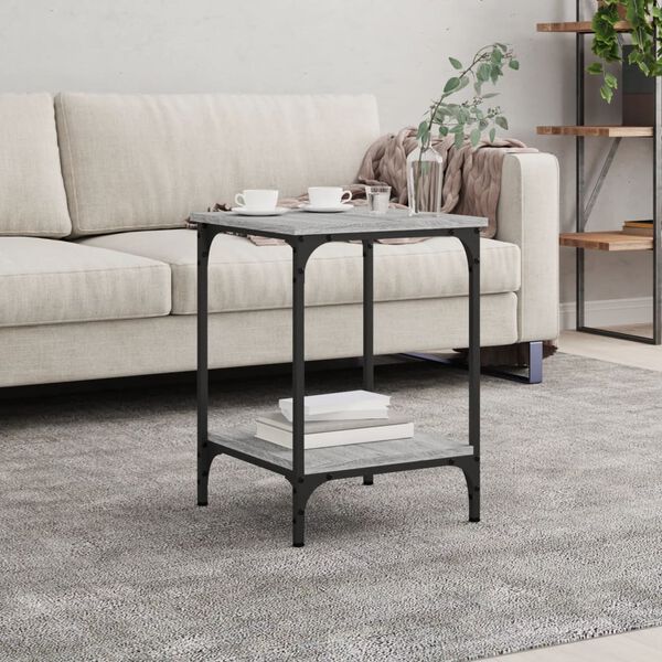 vidaXL Table basse sonoma gris 40x40x55 cm bois d'ing&eacute;nierie
