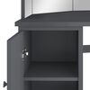 vidaXL Coiffeuse d'angle avec LED Gris 111x54x141,5 cm