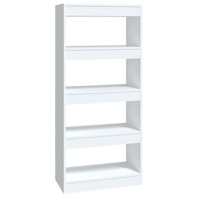 vidaXL Bibliothèque/Séparateur de pièce Blanc brillant bois ingénierie