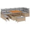 vidaXL Ensemble de canap&eacute; de jardin 9 pcs Beige et Gris clair
