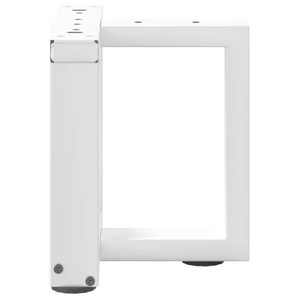 vidaXL Pieds de table basse en T, 2 pi&egrave;ces, blanc, 30 x 25 x (30-31) cm, acier