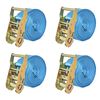 vidaXL Sangle d&rsquo;arrimage 4 pcs 2 tonnes 6 m x 38 mm Bleu