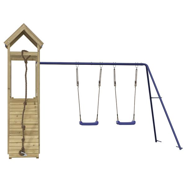 vidaXL Aire de jeux d'ext&eacute;rieur bois de pin impr&eacute;gn&eacute;