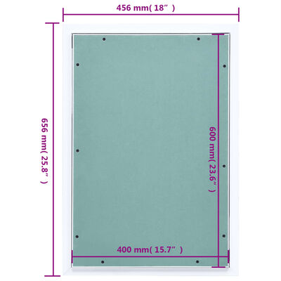 vidaXL Panneau d'accès Cadre en aluminium plaque de plâtre 400x600 mm