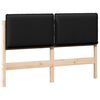 vidaXL T&ecirc;te de lit capitonn&eacute;e Naturel et Noir 135 cm Pin massif