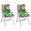 vidaXL Coussins de chaise &agrave; dossier bas lot de 2 multicolore