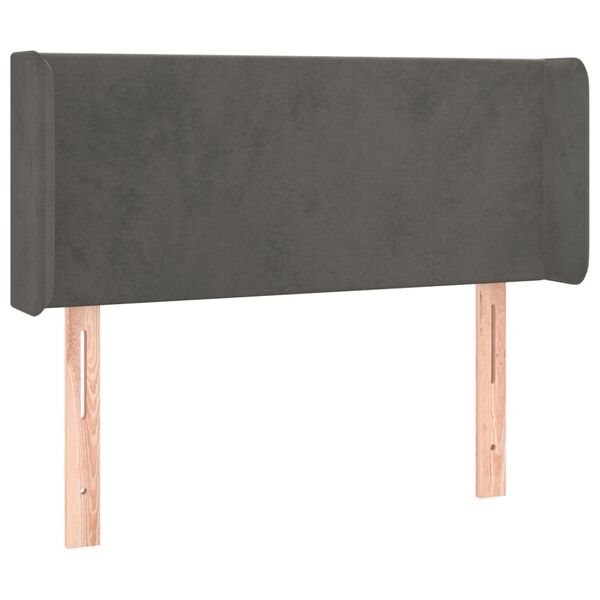 vidaXL T&ecirc;te de lit &agrave; LED Gris fonc&eacute; 93x16x78/88 cm Velours
