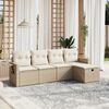 vidaXL Salon de jardin avec coussins 5 pcs beige r&eacute;sine tress&eacute;e