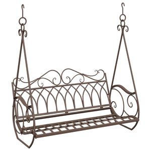 vidaXL Banc Balan&ccedil;oire Acier 112 x 60 x 126,5 cm Marron ancien