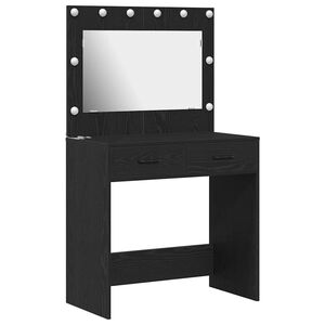 vidaXL Table de Toilette avec tiroir Ch&ecirc;ne noir 78,5 x 41 x 135 cm