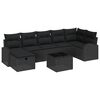 vidaXL Ensemble de Canap&eacute;s 8 pc Noir polyrotin