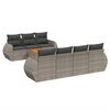 vidaXL Salon de jardin 8 pcs avec coussins gris r&eacute;sine tress&eacute;e