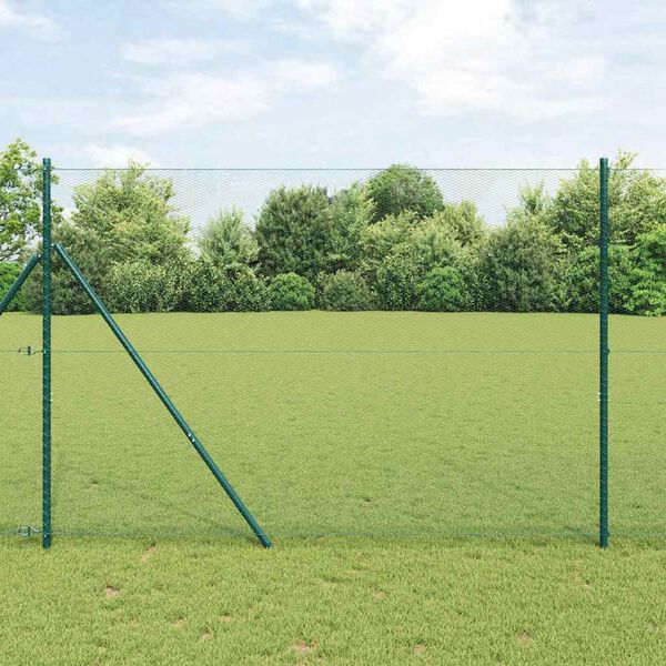 vidaXL Cl&ocirc;ture hexagonale Vert 1,6 x 10 m PVC
