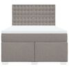 vidaXL Sommier &agrave; lattes de lit avec matelas Taupe 160x200 cm Tissu