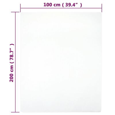 vidaXL Drap-housse Jersey Blanc 100x200 cm Coton