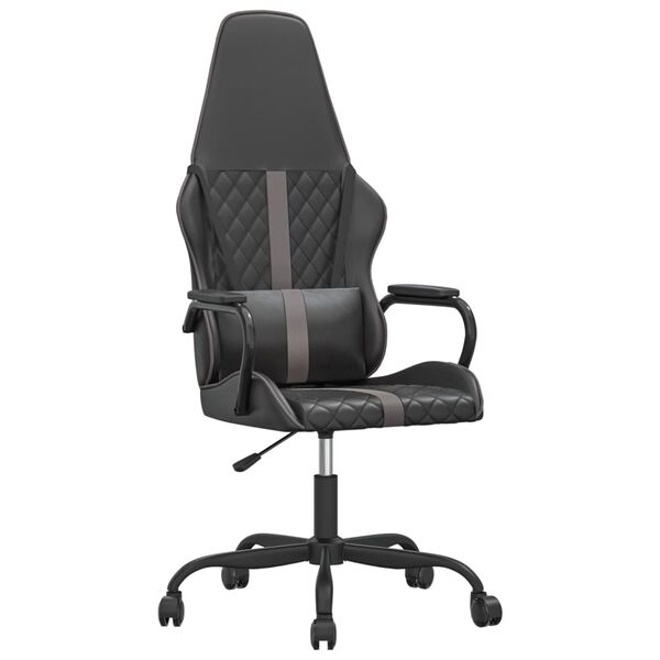 vidaXL Chaise de jeu Noir et gris Similicuir