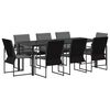 vidaXL Ensemble de salle &agrave; manger pour jardin 9 pcs Noir et anthracite