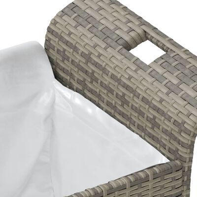 vidaXL Banc de jardin avec coussin gris 116x46x57 cm résine tressée