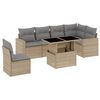 vidaXL Salon de jardin avec coussins 7 pcs beige r&eacute;sine tress&eacute;e