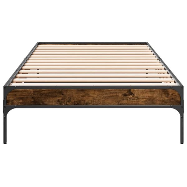 vidaXL Cadre de lit sans matelas chêne fumé 90x190 cm
