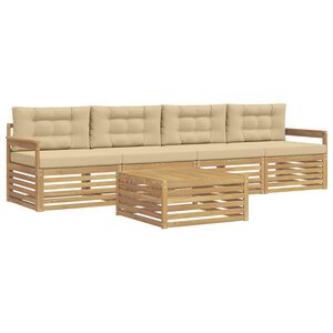 vidaXL Ensemble de canap&eacute;s d'ext&eacute;rieur 5 pc Blanc et Beige