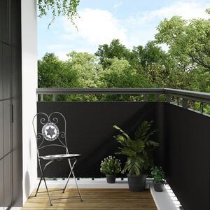 vidaXL Paravent de balcon noir 300x80 cm r&eacute;sine tress&eacute;e