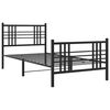 vidaXL Cadre de lit métal sans matelas avec pied de lit noir 107x203cm