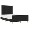 vidaXL Cadre de lit avec t&ecirc;te de lit Noir 120 x 190 cm tissu