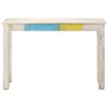 vidaXL Table console Blanc 115x35x77 cm Bois de manguier brut