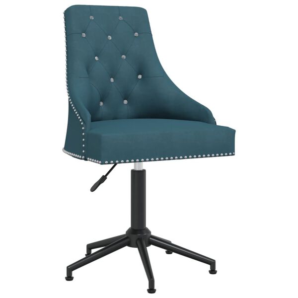 vidaXL Chaise pivotante de salle &agrave; manger Bleu Velours