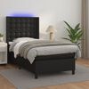 vidaXL Sommier &agrave; lattes de lit matelas LED Noir 90x190 cm Similicuir