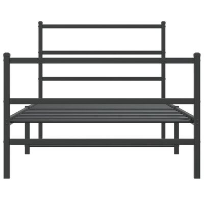 vidaXL Cadre de lit métal sans matelas et pied de lit noir 100x200 cm