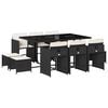 vidaXL Ensemble &agrave; manger de jardin 11 pcs coussins noir r&eacute;sine tress&eacute;e
