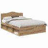 vidaXL Cadre de lit Ch&ecirc;ne artisan 140 x 190 cm Bois de pin massif