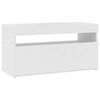 vidaXL Meuble TV avec lumi&egrave;res LED Blanc brillant 75x35x40 cm