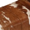 vidaXL Banc marron et blanc 160x28x50 cm cuir de ch&egrave;vre v&eacute;ritable