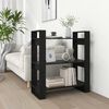 vidaXL Biblioth&egrave;que/S&eacute;parateur de pi&egrave;ce Noir 80x35x91 cm Pin solide