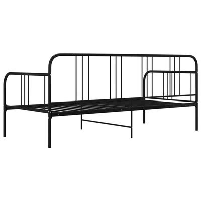 vidaXL Cadre de canapé-lit sans matelas noir métal 90x200 cm