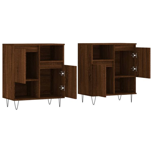 vidaXL Buffets 2 pcs ch&ecirc;ne marron bois d'ing&eacute;nierie